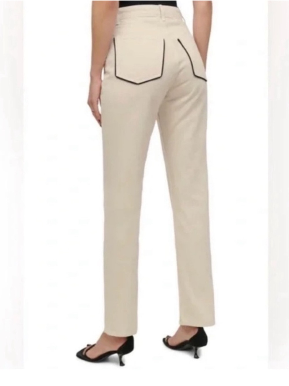 Reformation Cynthia High Rise Straight Jeans Almond Piping Size 29